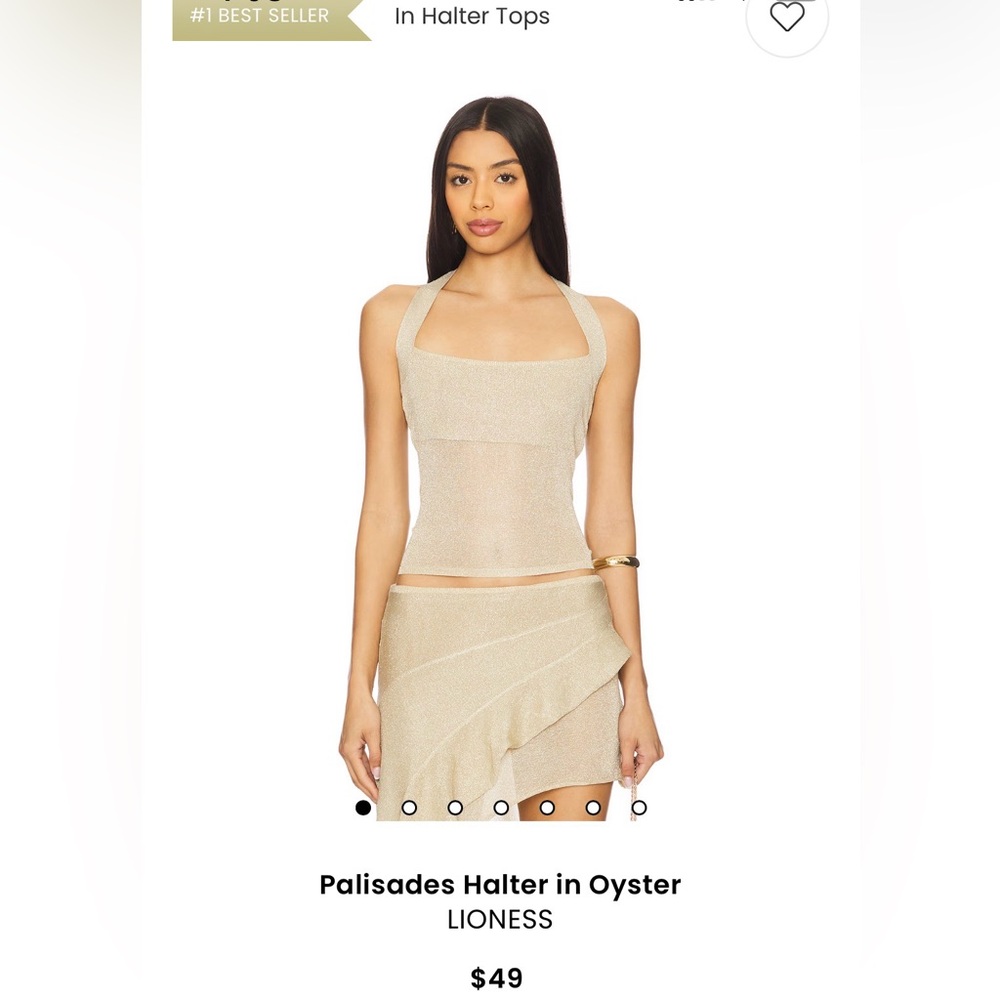 Lioness Palisades XS halter top in Oyster